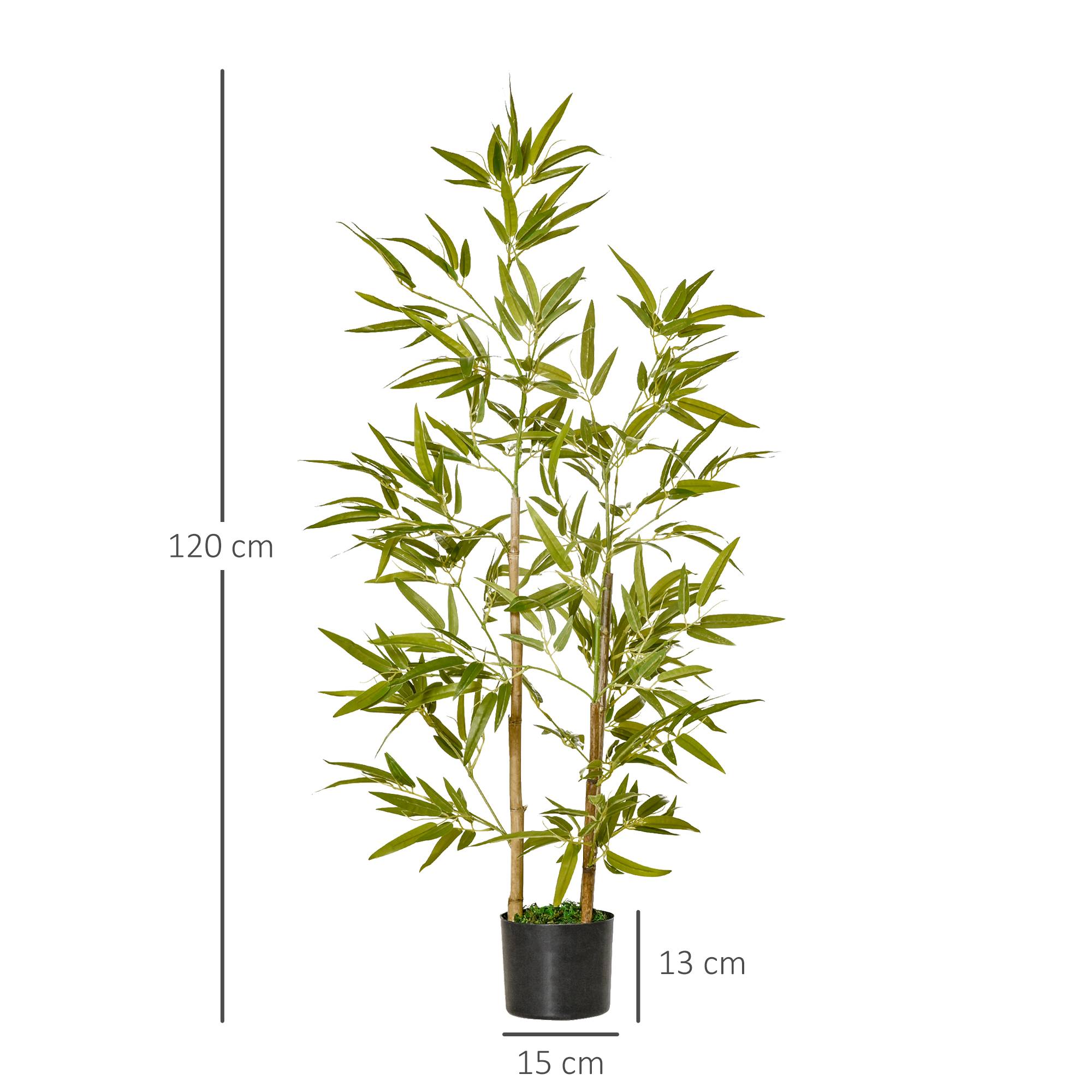 Sans Marque - Plante artificielle intérieure 120 cm pot 336 feuilles faux bambou réaliste intérieur extérieur - Image 5
