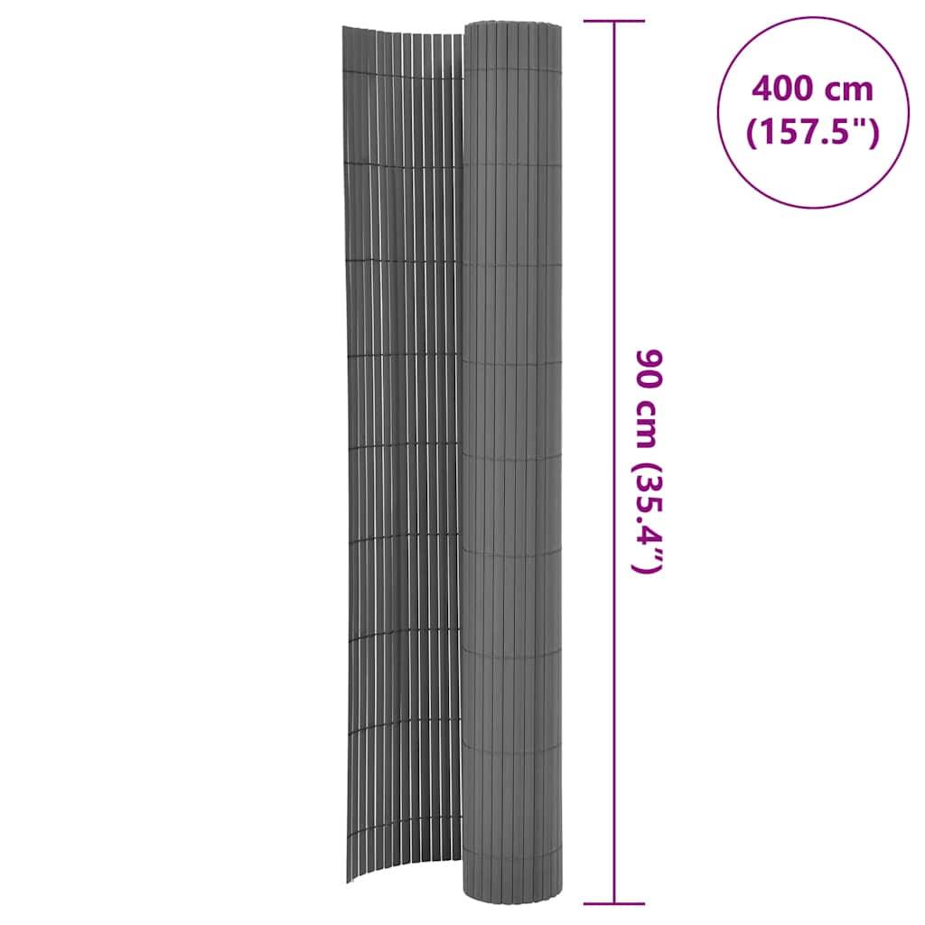 Clôture de jardin double face PVC gris 90 x 400 cm - PANGIVO - Image 6
