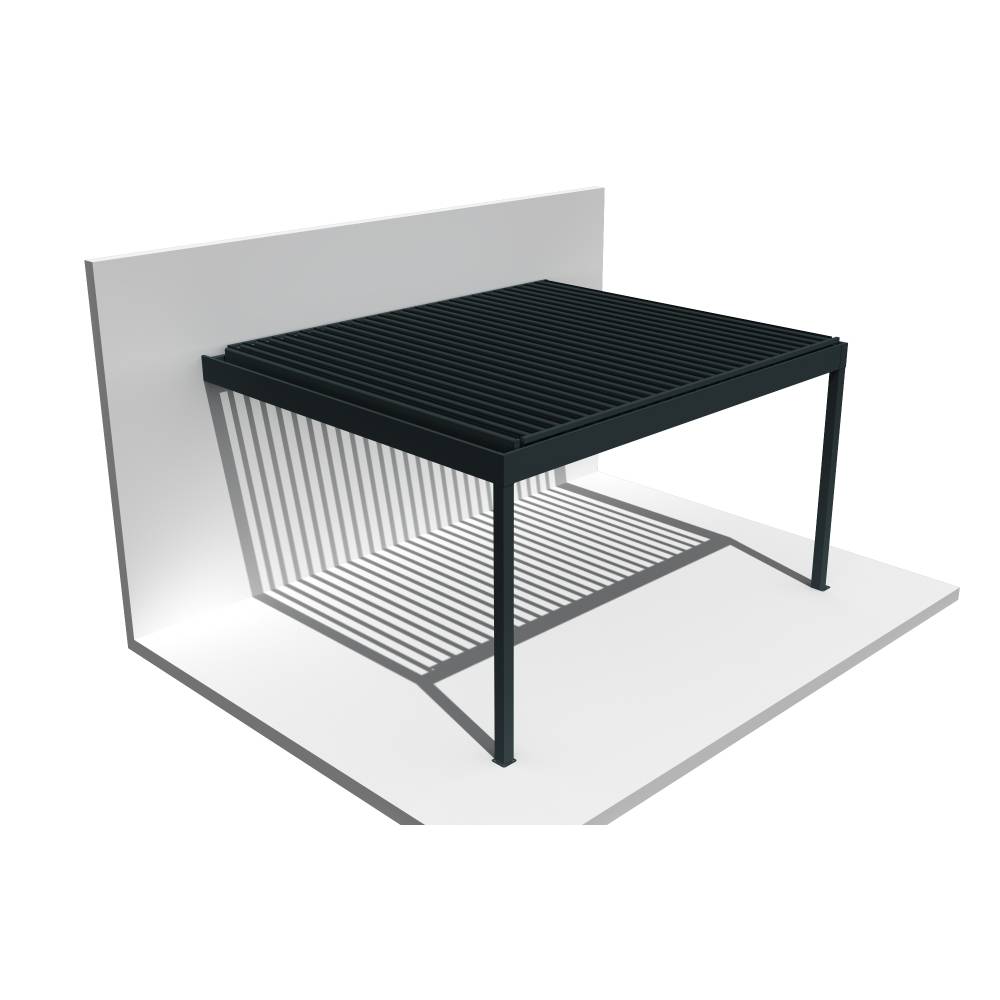 Pergola bioclimatique HELY perpendiculaire 4,97x3,00m Vérin à télécommande (Gris anthracite) - Alia Productions - Imagen 3