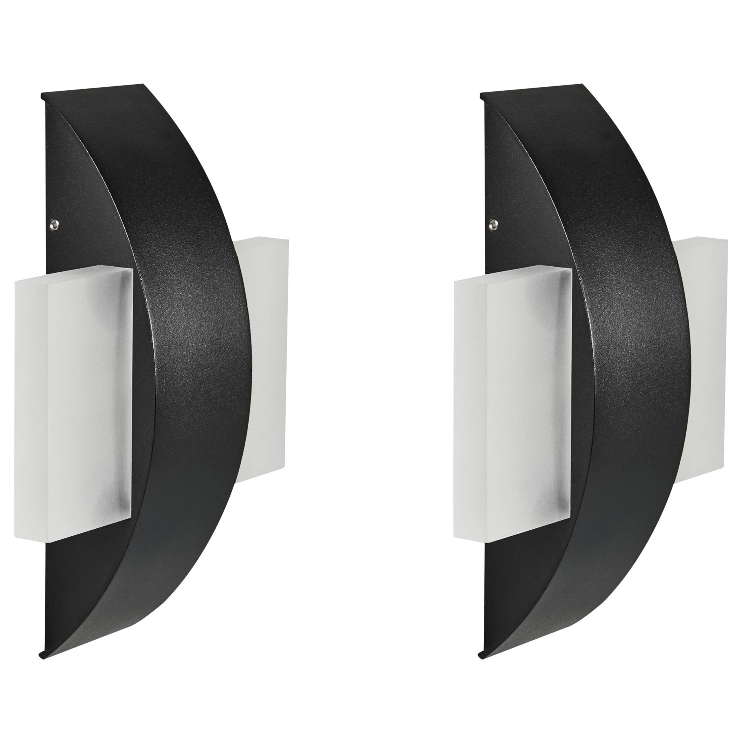 Beliani - Lampe murale pour l'extérieur Aluminium Noir LOSSIE - 16x6x23- Beliani - Image 2