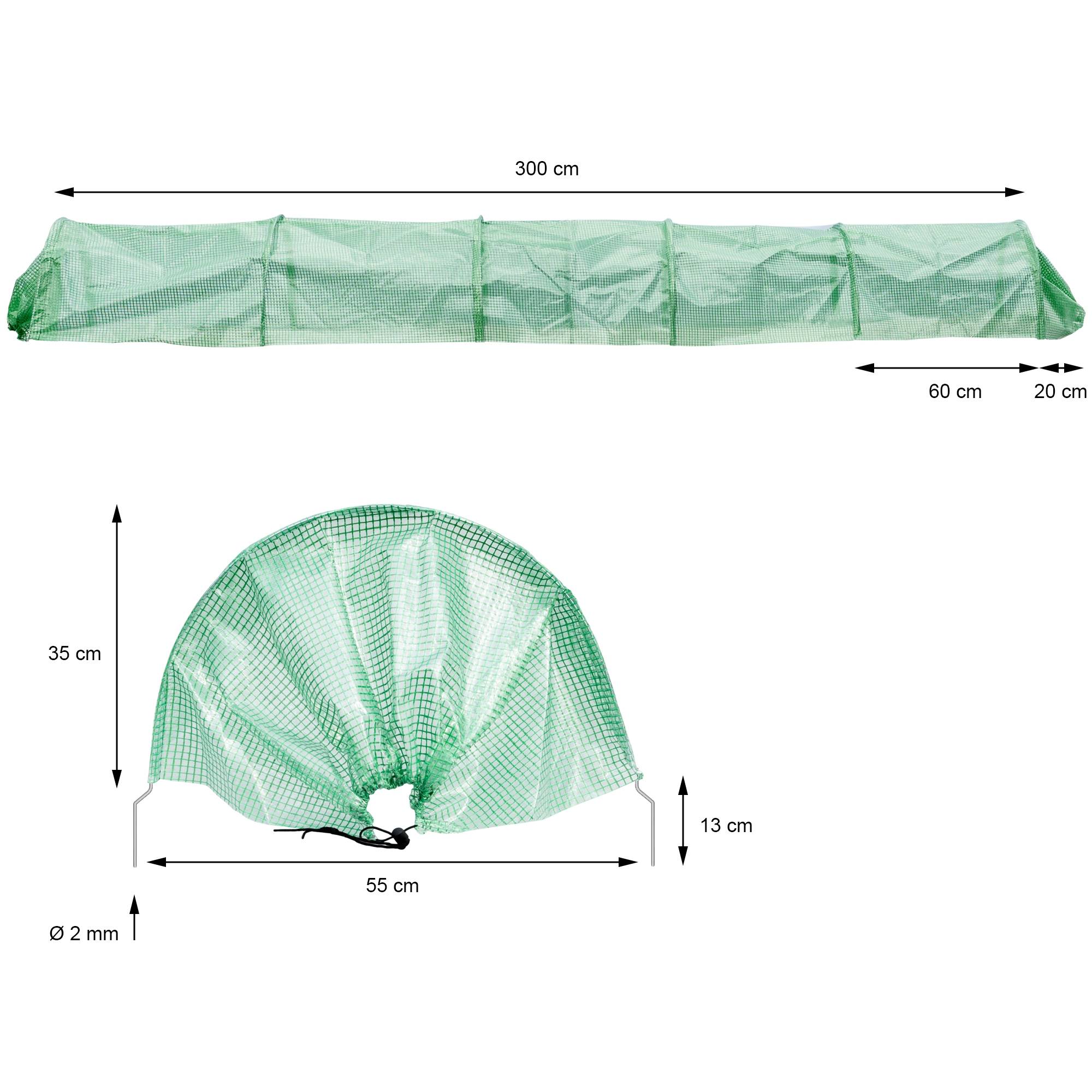 Ecd-Germany - 2x Serre de jardin tunnel de culture abri de plantes légumes fruits 300x55x35 cm - Imagen 5