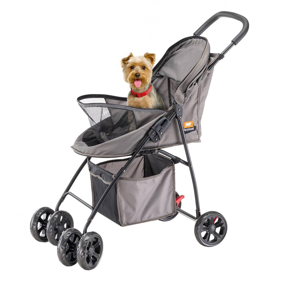 Ferplast - Ferplast Pousette pour petits chiens GLOBETROTTER, pousette pliable pour chiens de petite taille, chariot pour animaux maximum 9 kg, dessus pouvant - Imagen 3