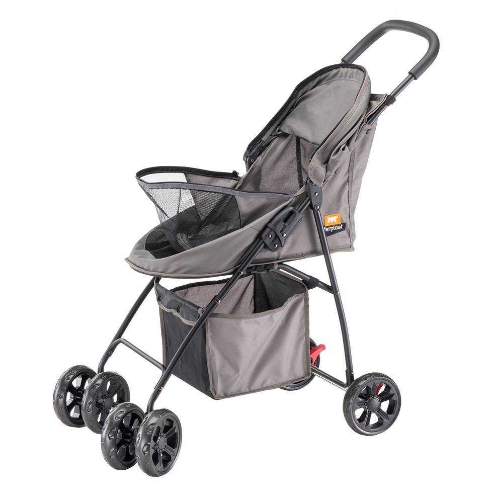 Ferplast - Ferplast Pousette pour petits chiens GLOBETROTTER, pousette pliable pour chiens de petite taille, chariot pour animaux maximum 9 kg, dessus pouvant - Imagen 4
