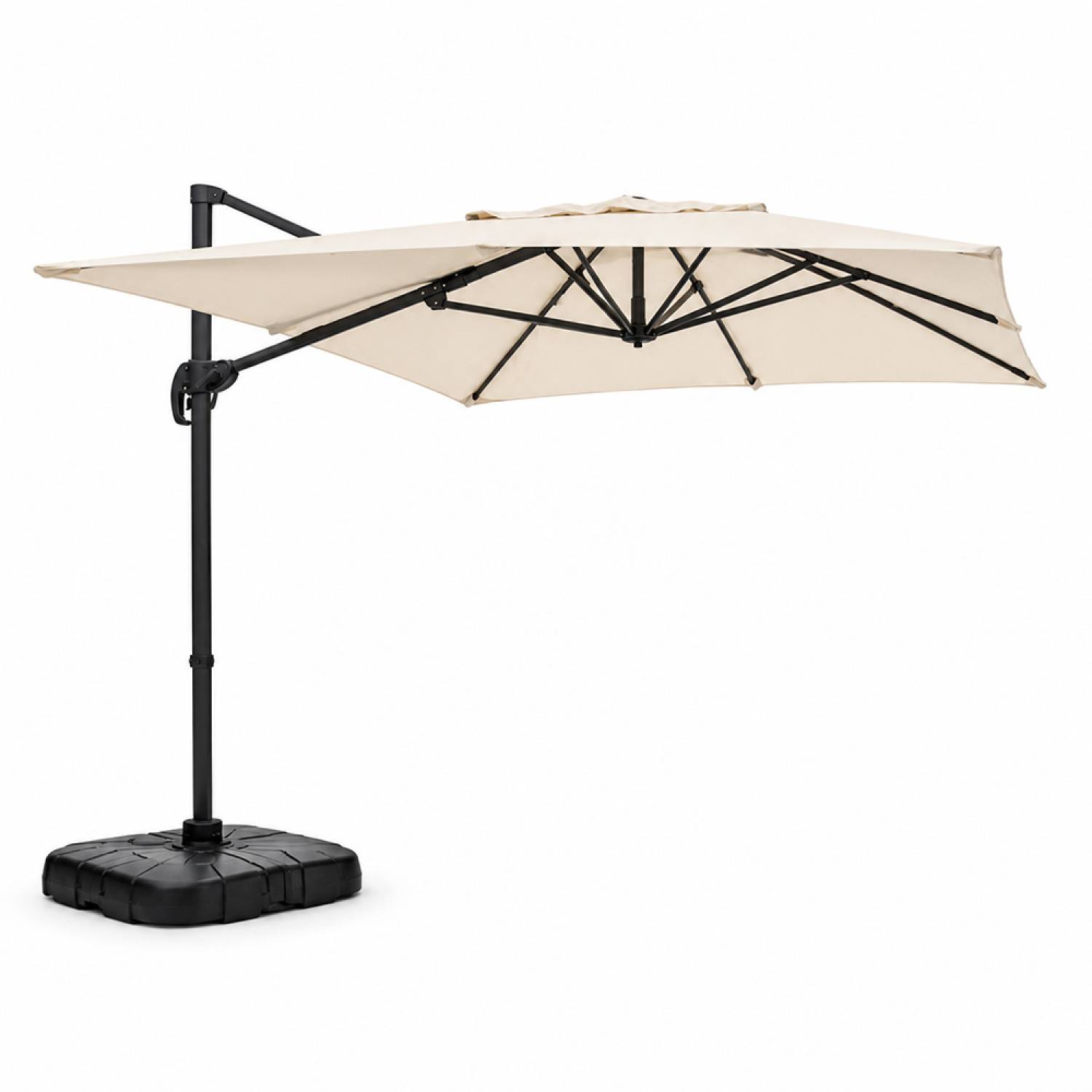 Parasol rectangulaire 2x3m déporté rotatif écru PIANA - Image 1