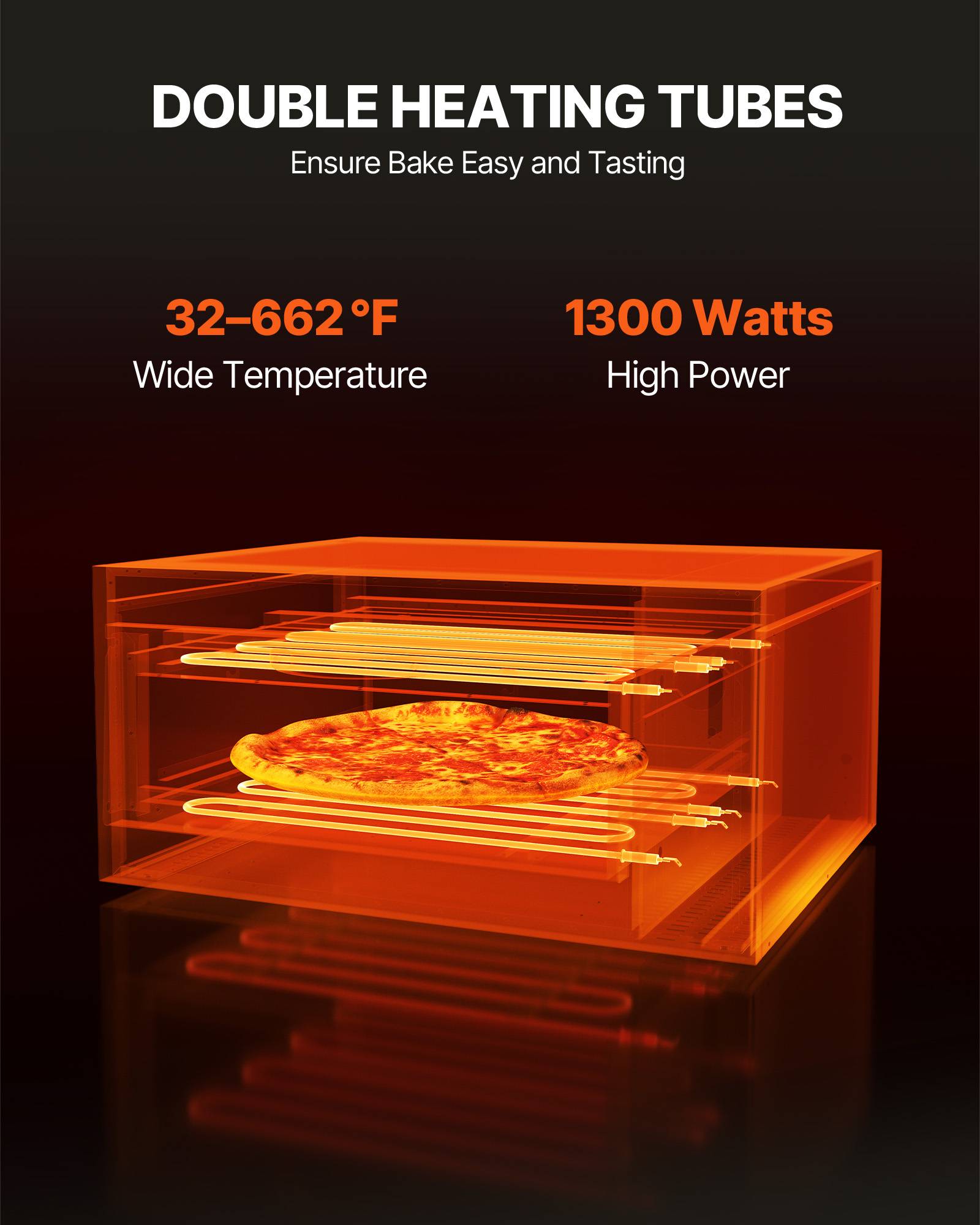 VEVOR Four à pizza électrique 35,6 cm, inox, 350 °C. Pierre incluse. Pour cuisine, restaurant, maison. - Image 3