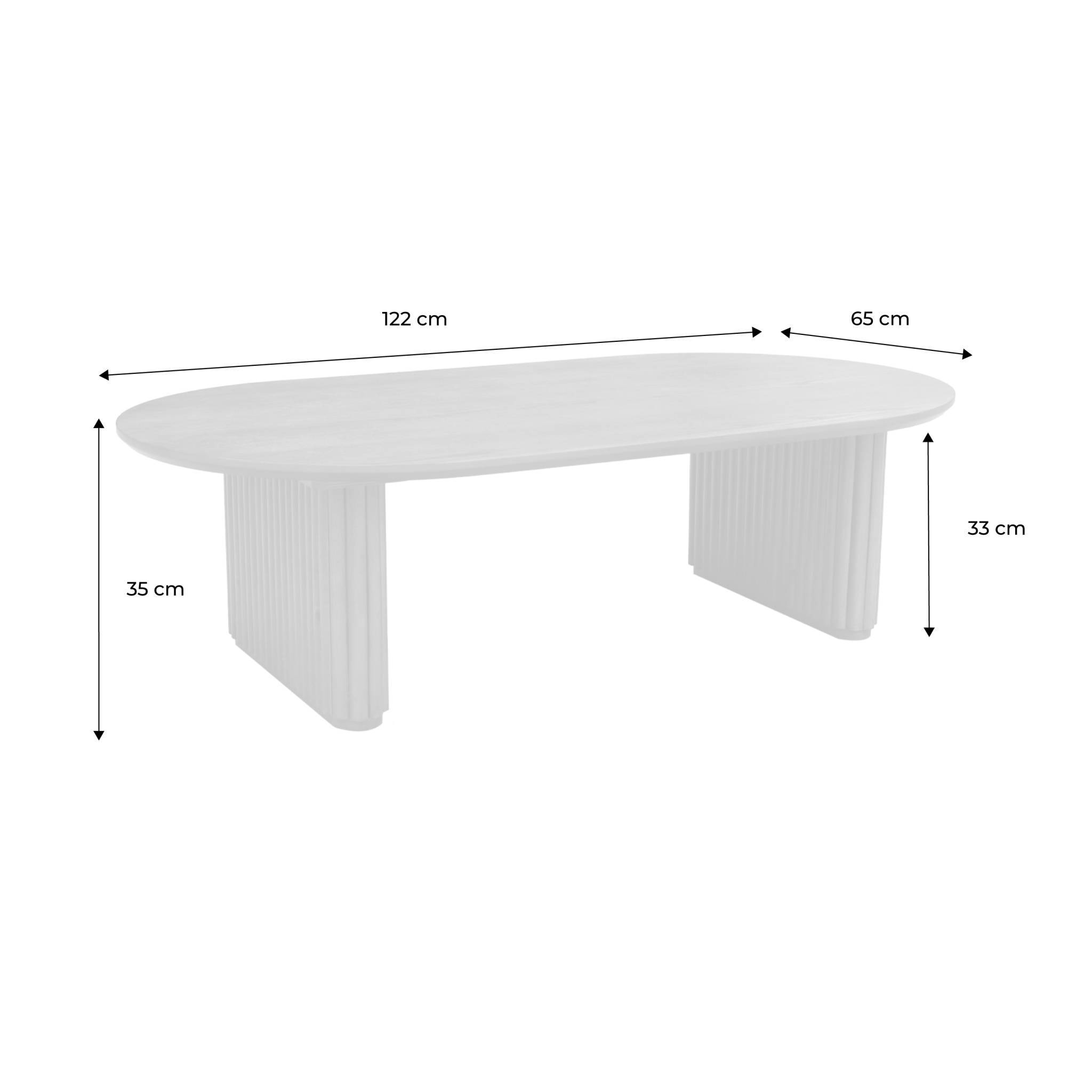 sweeek - Table basse ovale bois d'hévéa placage chêne teinte noyer - L 122 x P 65 x H 35 cm - Gabrielle | sweeek - Image 5