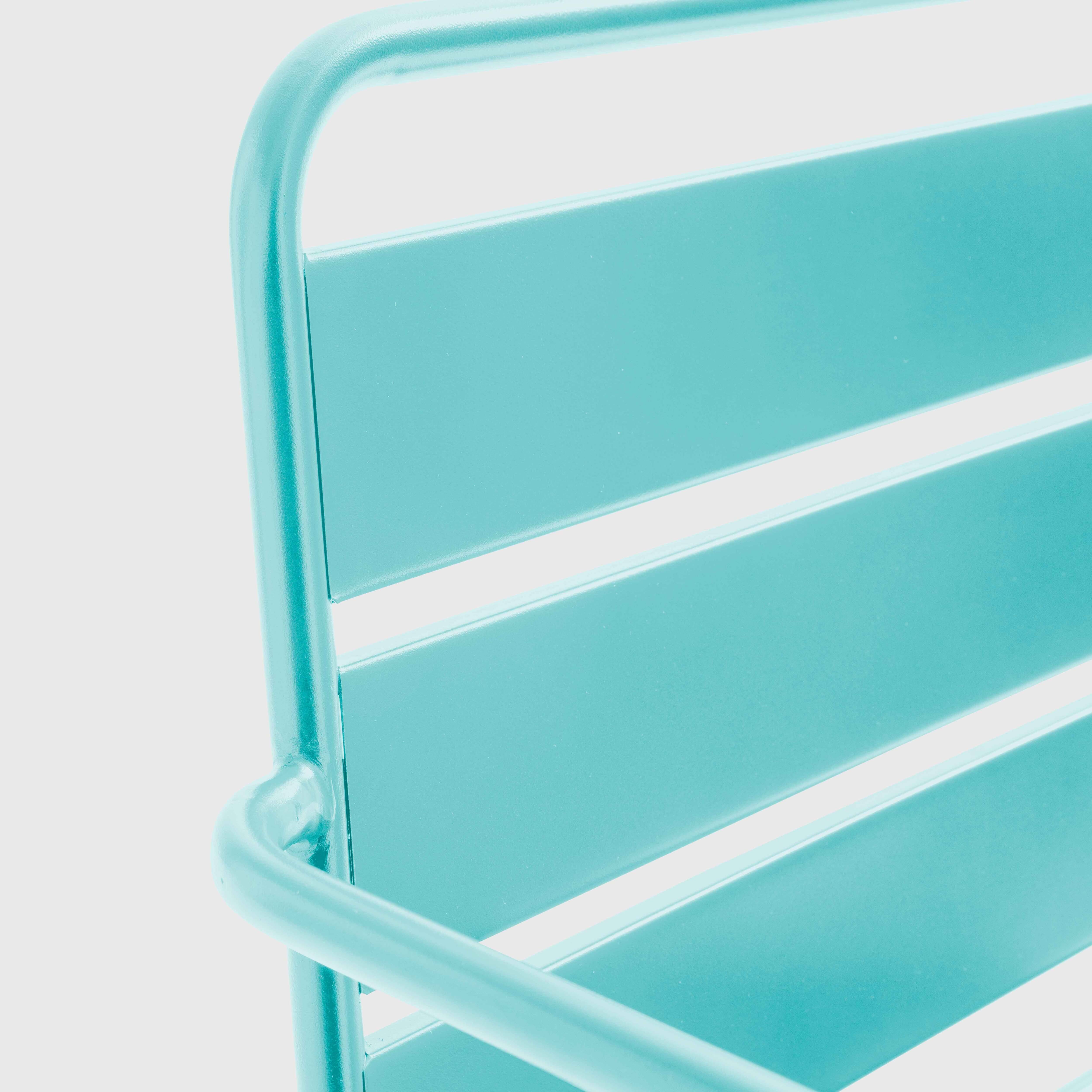Oviala - Fauteuil bas de jardin en métal bleu turquoise Palavas - Oviala - Imagen 4