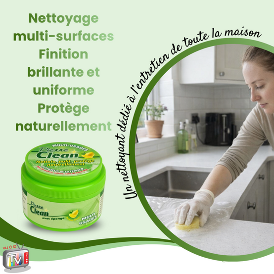 Pierre Clean | Nettoyant Alternative au Bicarbonate de soude | Lot de 2 | Avec Eponge Magique - VENTEO - Image 4