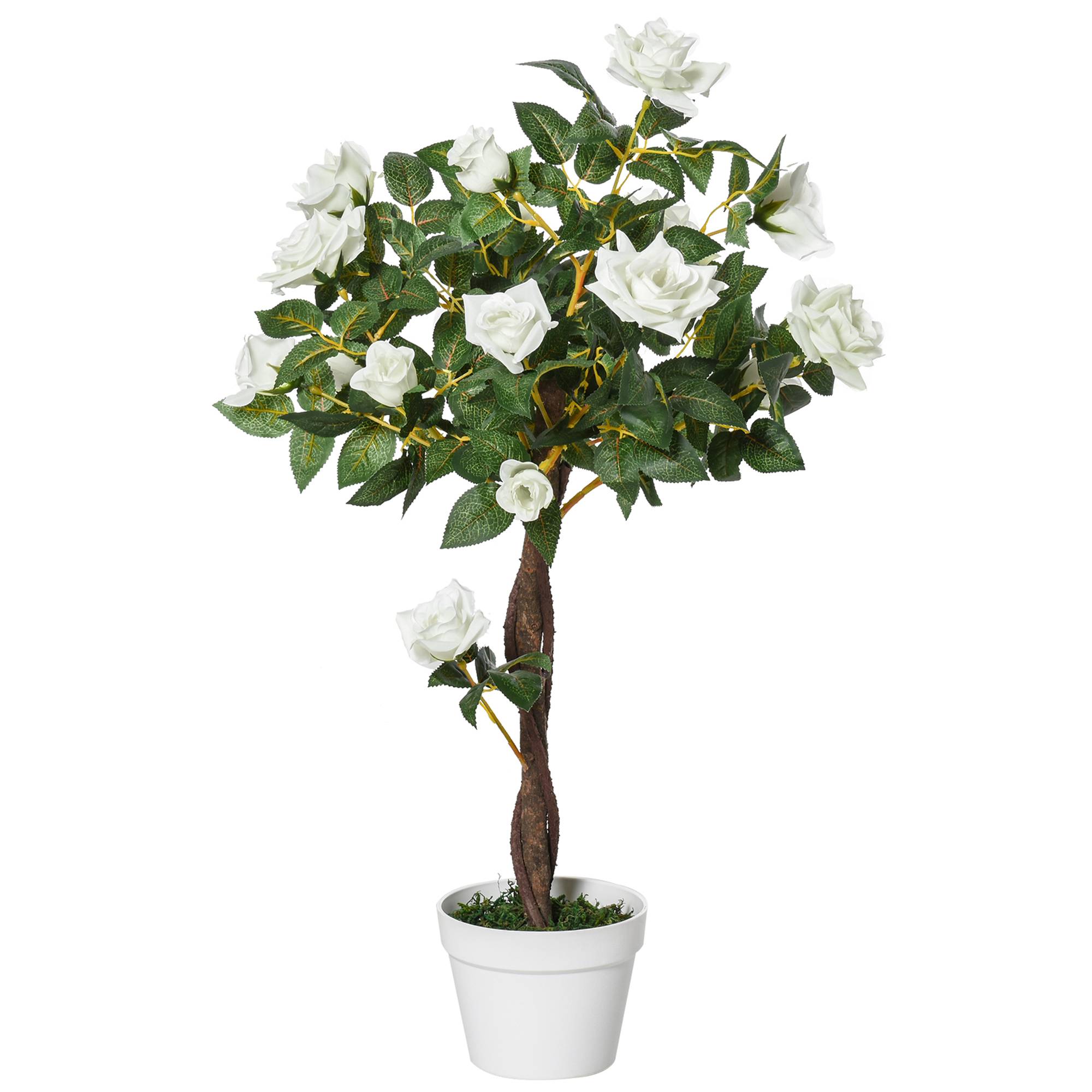 PANGIVO - Rosier artificiel plastique blanc 18 x 18 x 90 cm - PANGIVO - Image 1