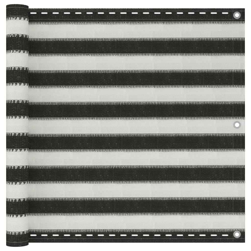 Helloshop26 - Écran de balcon PEHD 90 x 500 cm anthracite et blanc - Imagen 1