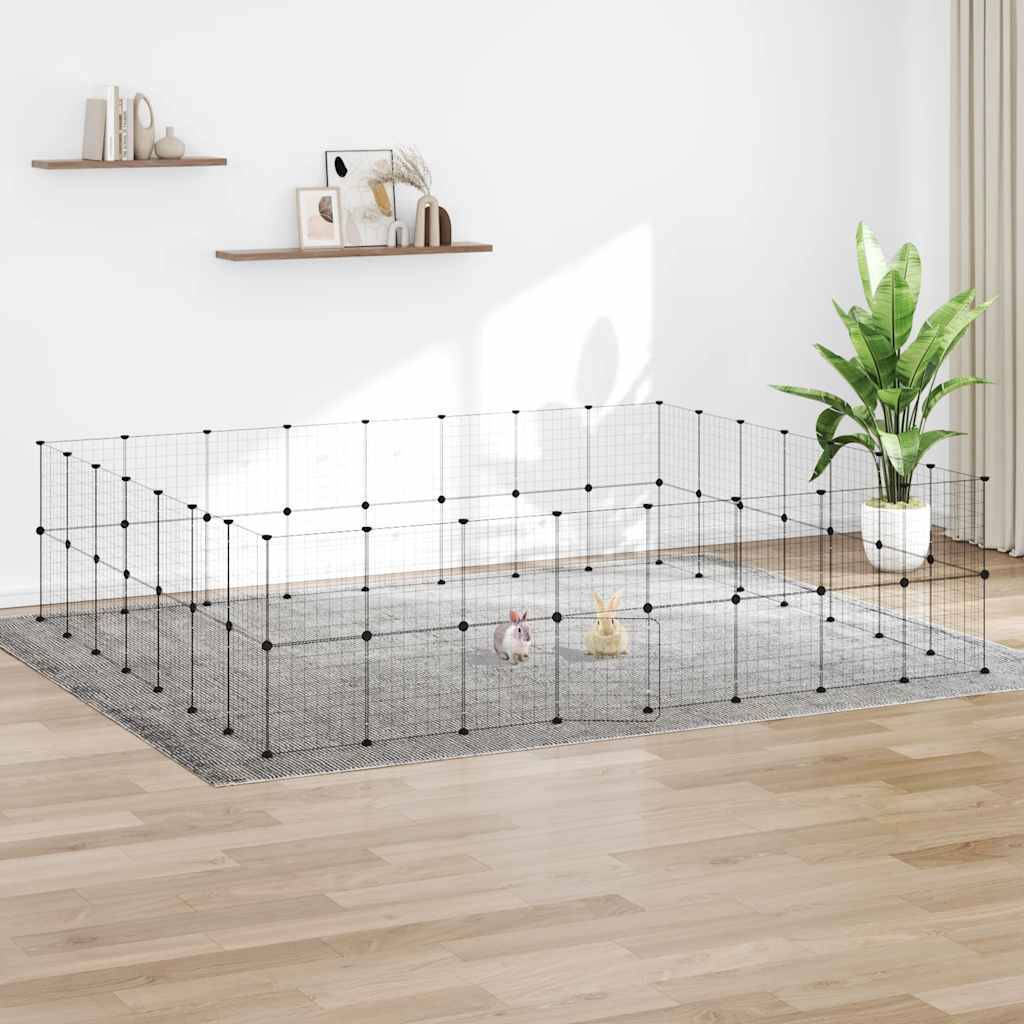 Vidaxl - Cage animaux de compagnie à 60 panneaux et porte Noir 35x35 cm vidaXL 3114042 - Imagen 1