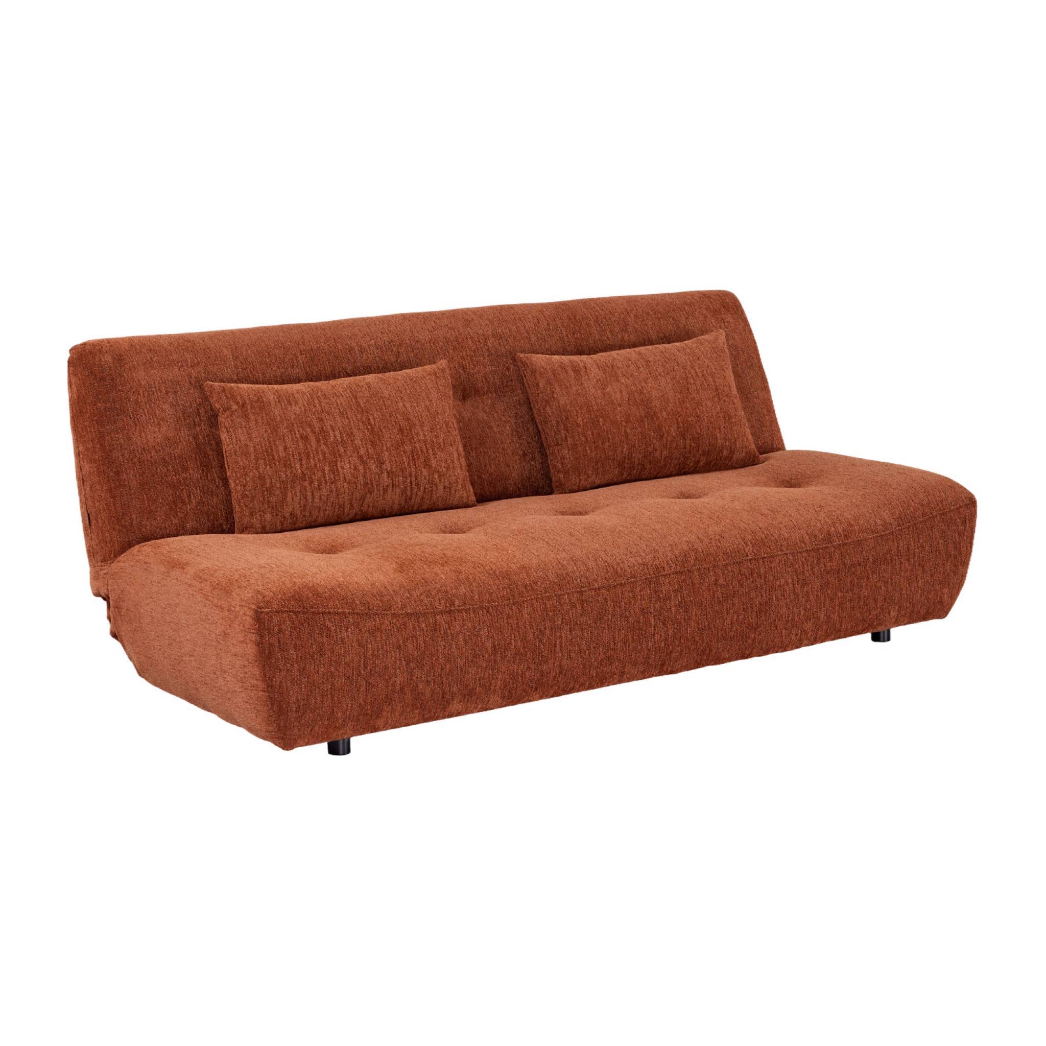 sweeek - Banquette convertible tissu chenille 3 places terracotta - Klik | sweeek - Image 2