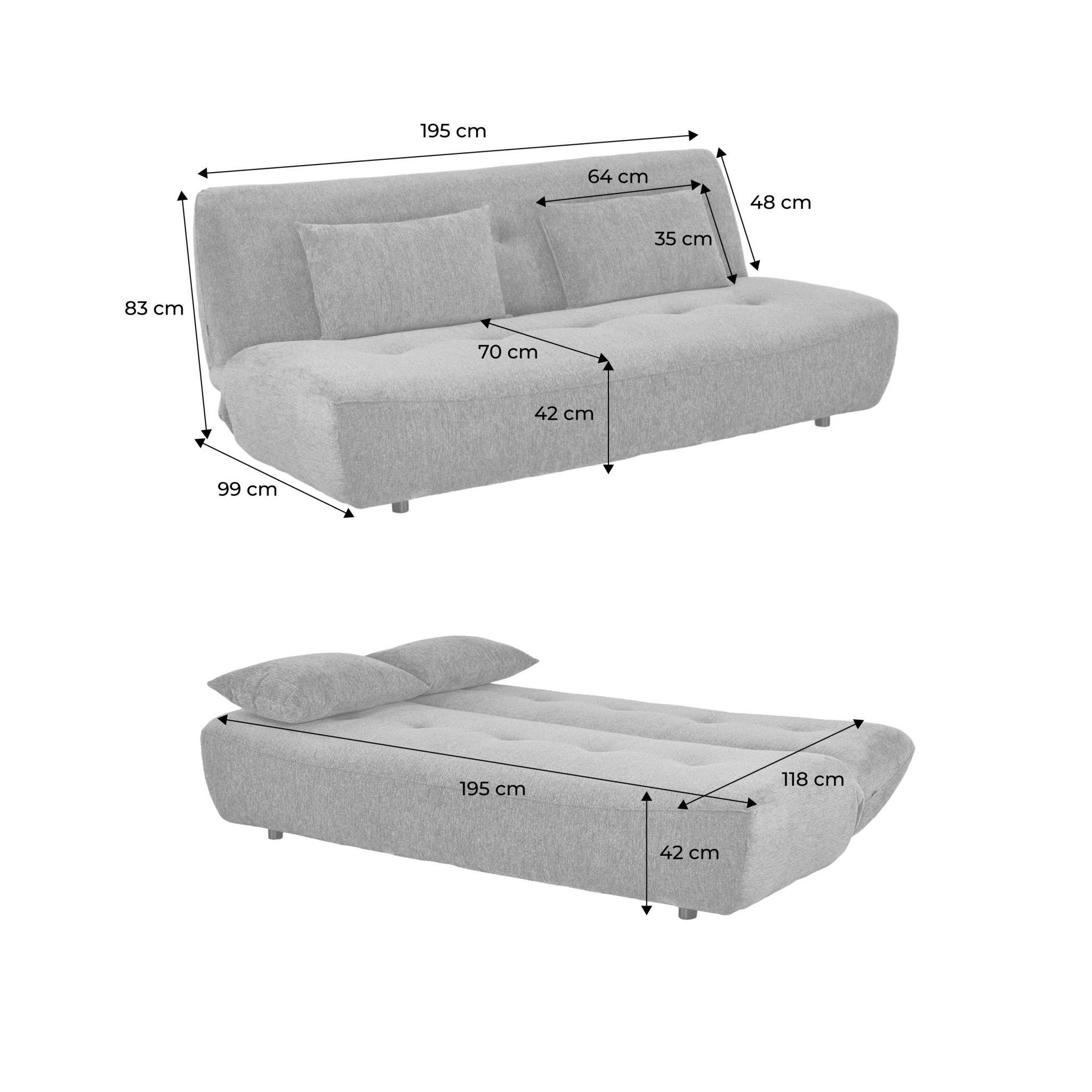 sweeek - Banquette convertible tissu chenille 3 places terracotta - Klik | sweeek - Image 4