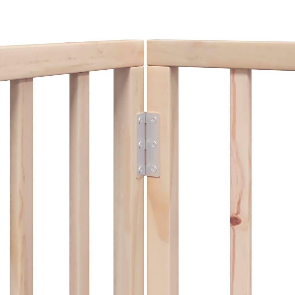 Barrière Chien avec Porte 6 Panneaux Bois Pliable Sécurité 300x60cm Brun – ComfortXL Outdoor Living - Image 6