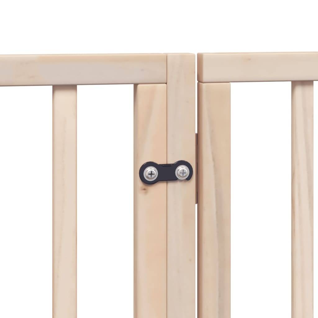 Barrière Chien avec Porte 6 Panneaux Bois Pliable Sécurité 300x60cm Brun – ComfortXL Outdoor Living - Image 7