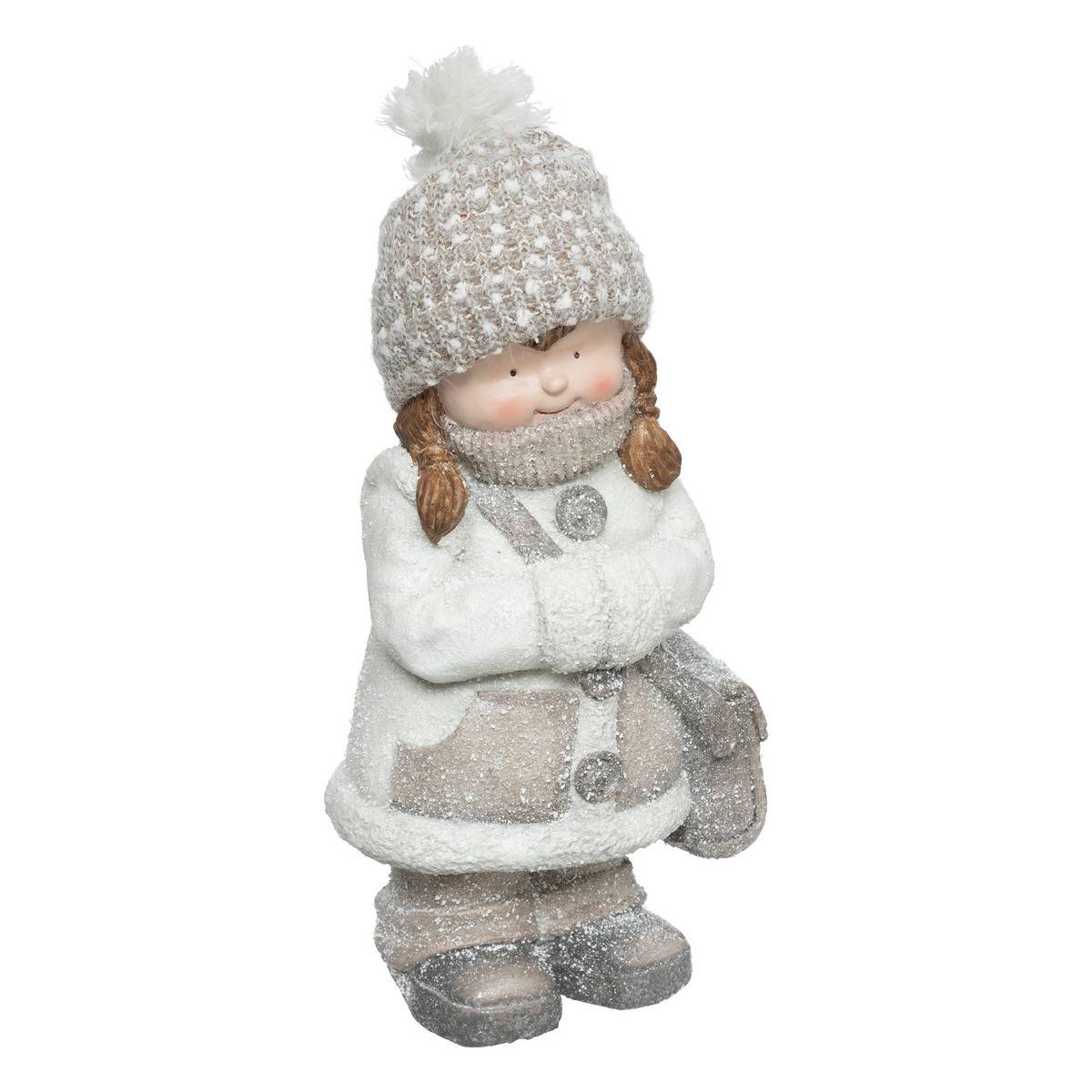 Fééric Lights & Christmas - Déco de Noël Fille en Hiver effet givré H 42 cm