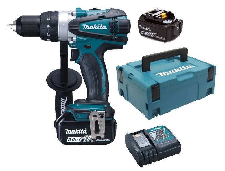 Makita - Perceuse visseuse 18V + 2 batteries 5Ah + chargeur + coffret MAKPAC - MAKITA - DDF458RTJ - Imagen 1