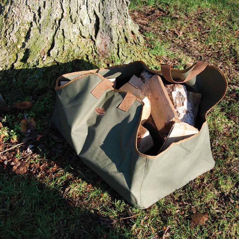 Esschert Design - Sac à bois en toile marron - Imagen 3