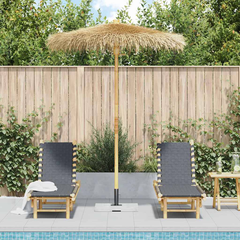 Parasol bambou et feuille de bananier naturel 180 x 180 x 230 cm - PANGIVO - Image 3