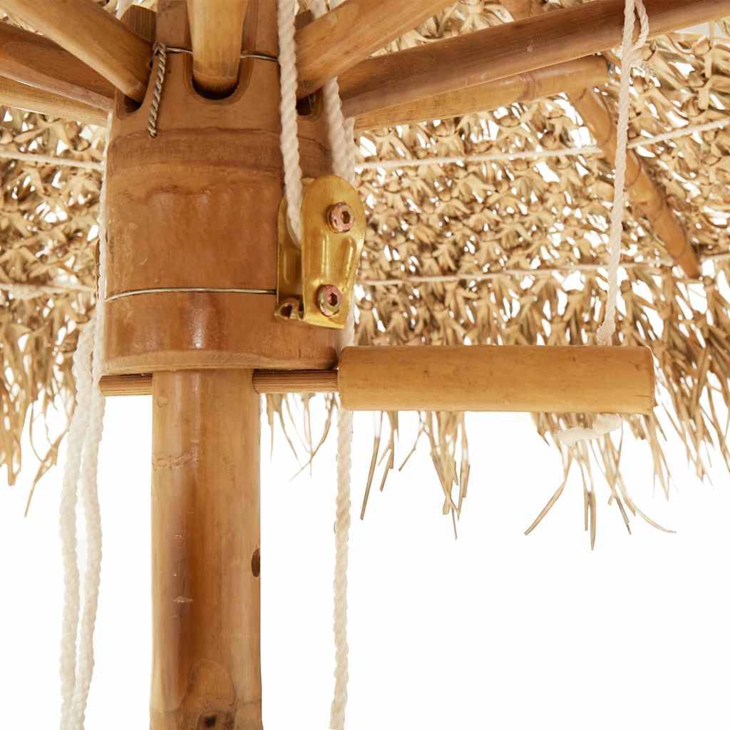Parasol bambou et feuille de bananier naturel 180 x 180 x 230 cm - PANGIVO - Image 8