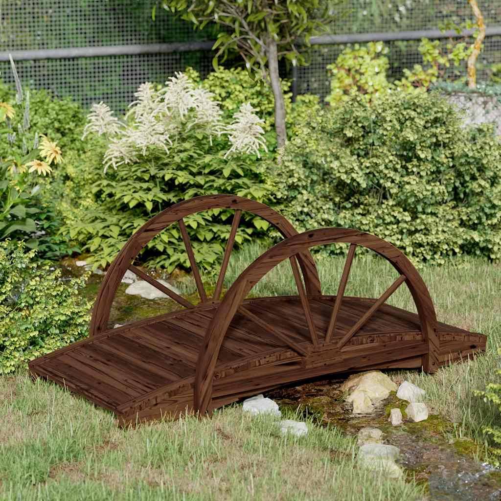 Vidaxl - Pont de jardin avec demi-roue 99x50x38 cm bois de sapin massif vidaXL 363338 - Image 1