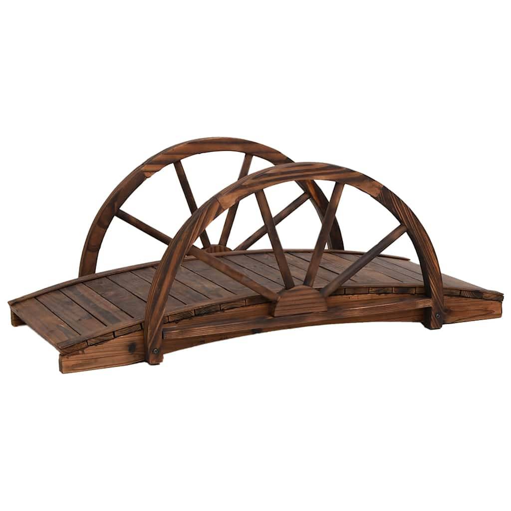 Vidaxl - Pont de jardin avec demi-roue 99x50x38 cm bois de sapin massif vidaXL 363338 - Image 2