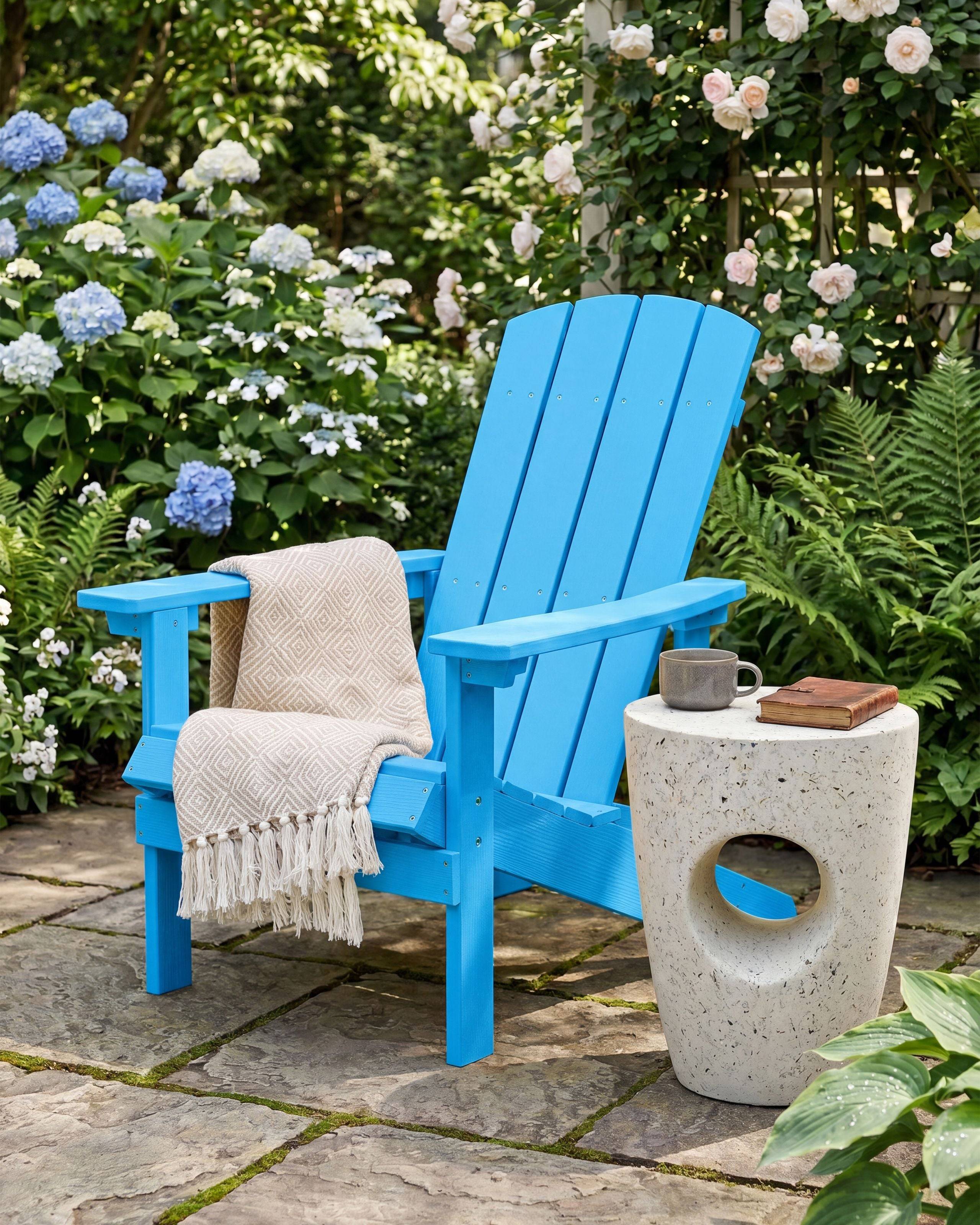 Beliani - Chaise de jardin Bois synthétique Bleu ADIRONDACK - Beliani - Imagen 1