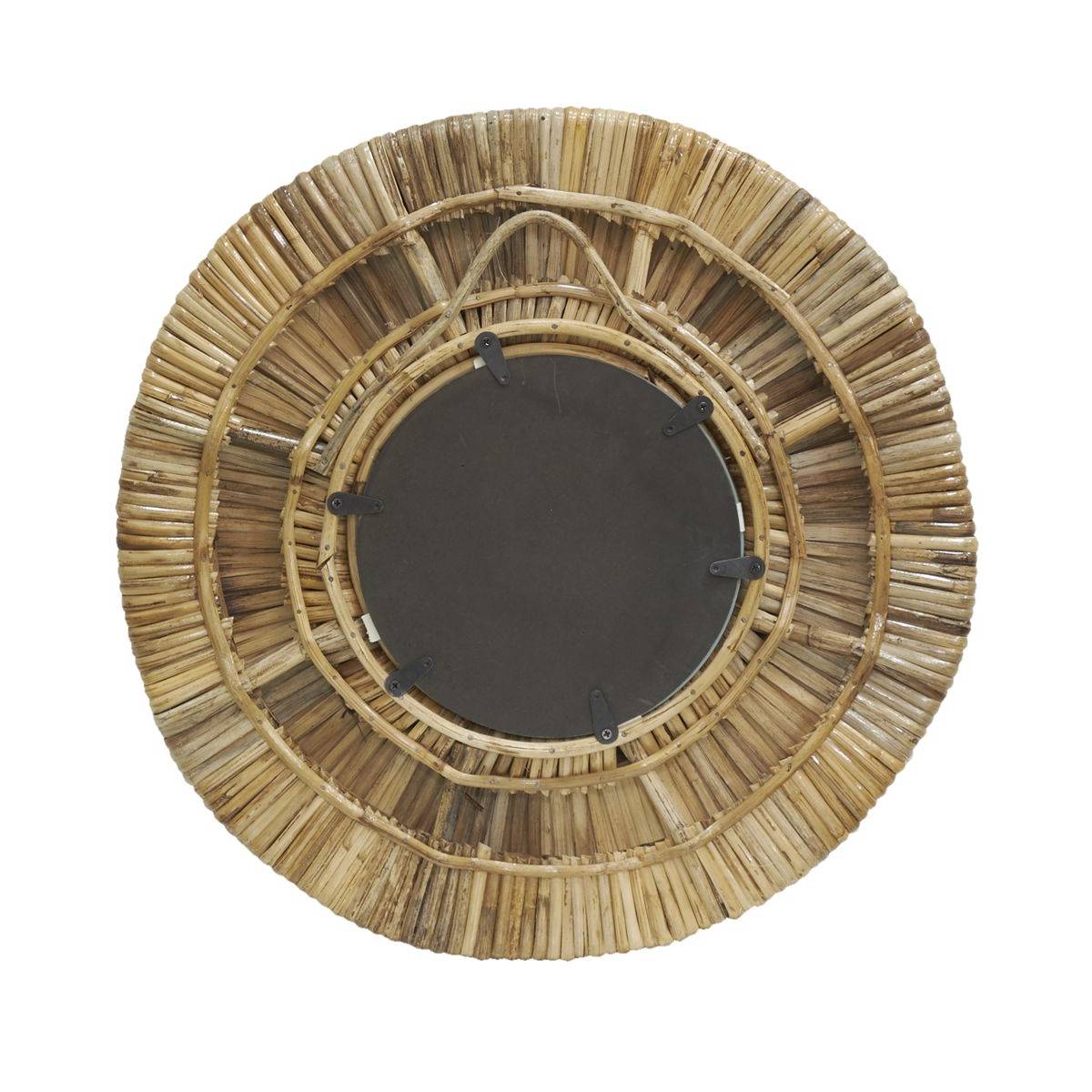 Aubry Gaspard - Miroir rond en rotin naturel - Imagen 1