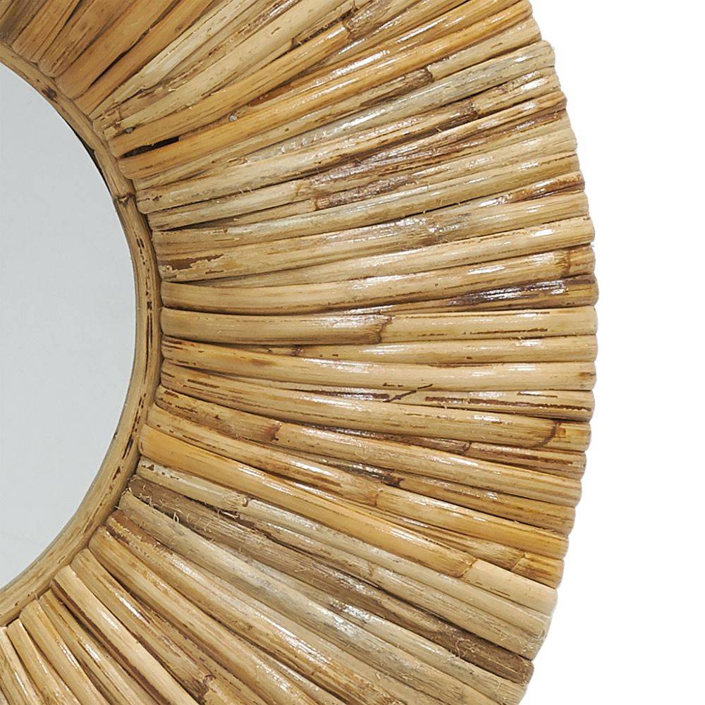 Aubry Gaspard - Miroir rond en rotin naturel - Imagen 4