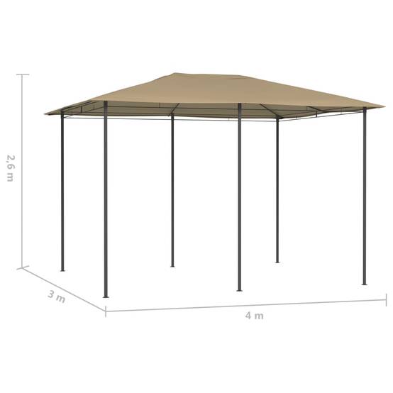 Pergola Jardin - Tonnelle de jardin - Belvédère 3x4x2,6 m Taupe 160 g/m² MI35 - Image 4