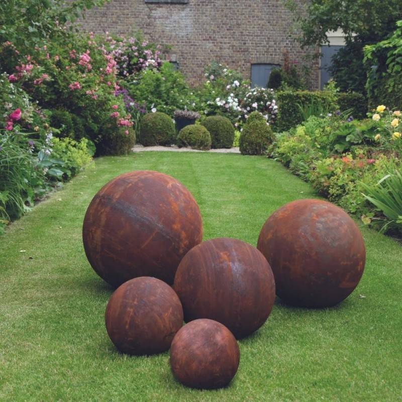 Jardinex - Boule rouillée jardin corten - Rouille 50 cm - Jardinex - Imagen 4