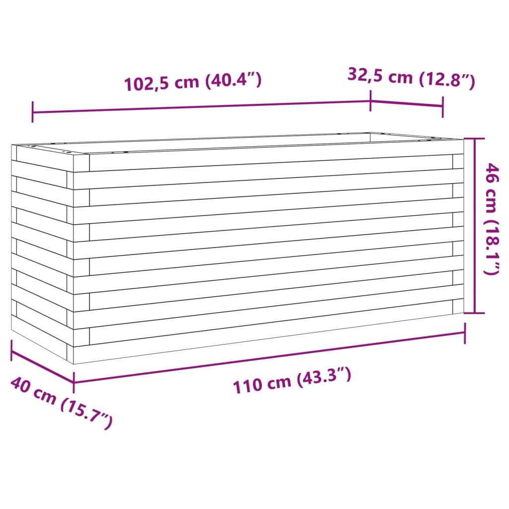 Maison Chic - Jardinière, Bac à fleurs, Pot de fleurs 110x40x46 cm bois de pin imprégné - Imagen 10