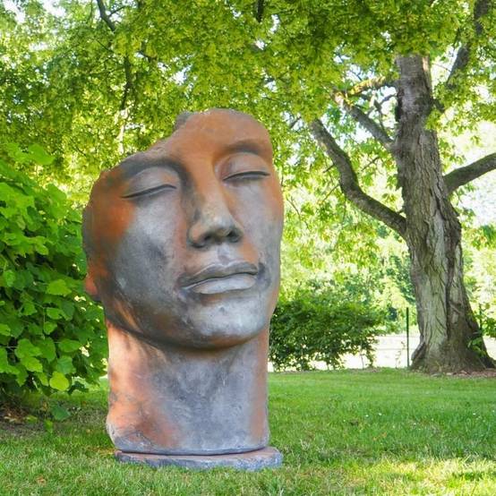 Jardinex - Statue visage homme extérieur grand format - Bronze 115 cm - Jardinex - Imagen 4