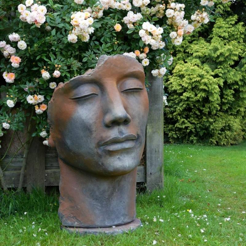 Jardinex - Statue visage homme extérieur grand format - Bronze 115 cm - Jardinex - Imagen 3