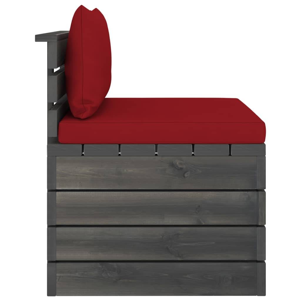 Helloshop26 - Salon de jardin palette meuble d'extérieur ensemble de mobilier 2 pièces avec coussins bois de pin massif - Imagen 4