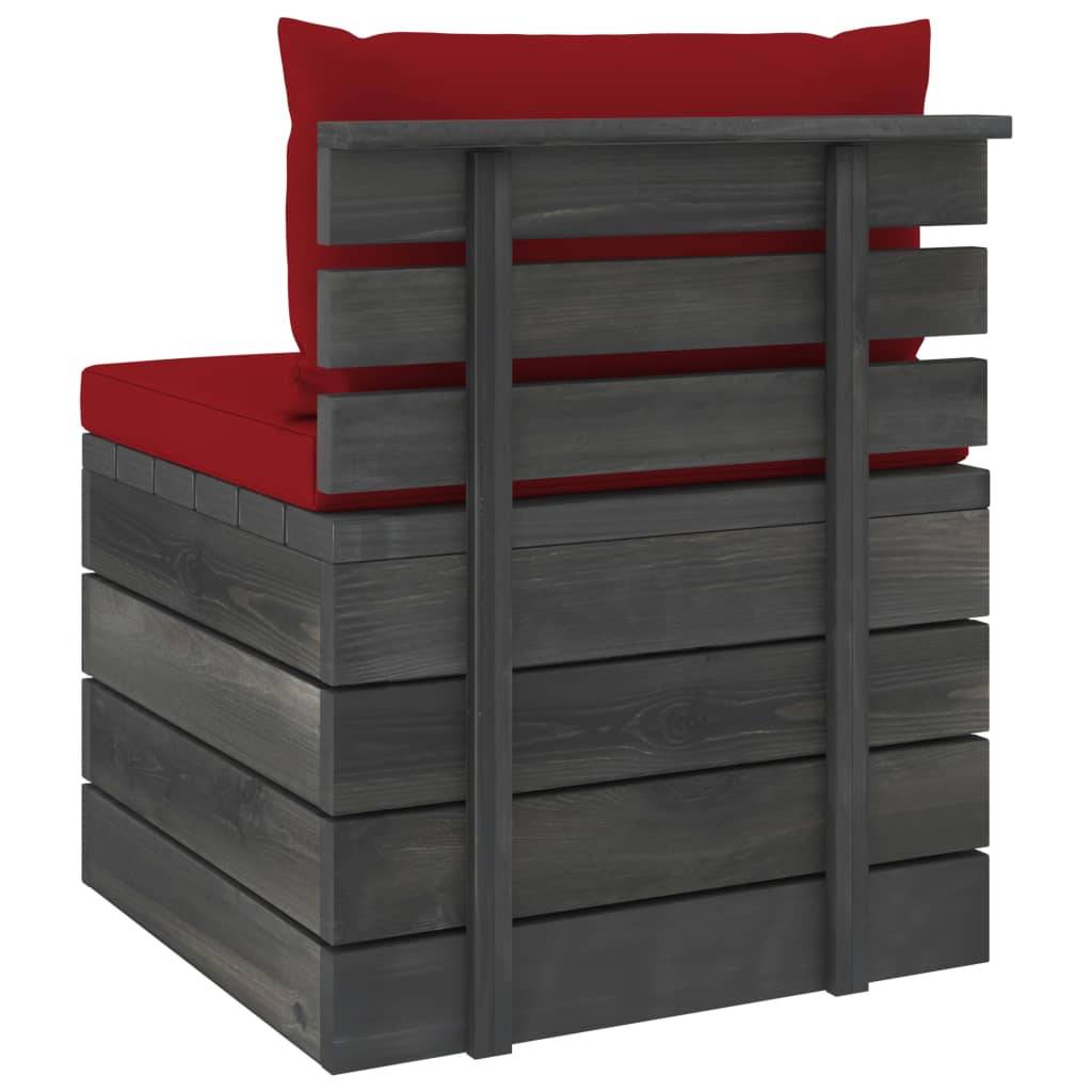 Helloshop26 - Salon de jardin palette meuble d'extérieur ensemble de mobilier 2 pièces avec coussins bois de pin massif - Imagen 5