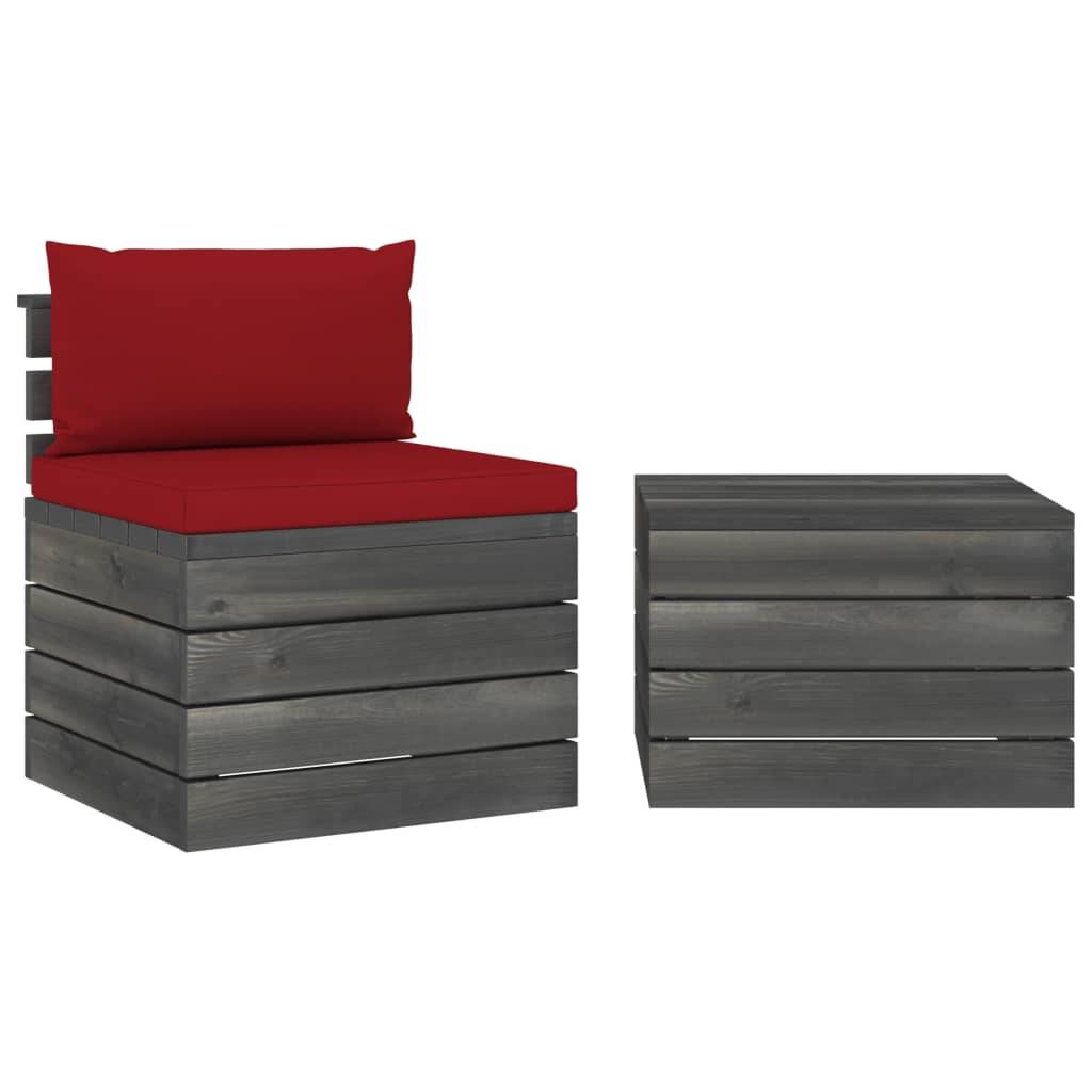Helloshop26 - Salon de jardin palette meuble d'extérieur ensemble de mobilier 2 pièces avec coussins bois de pin massif - Imagen 1