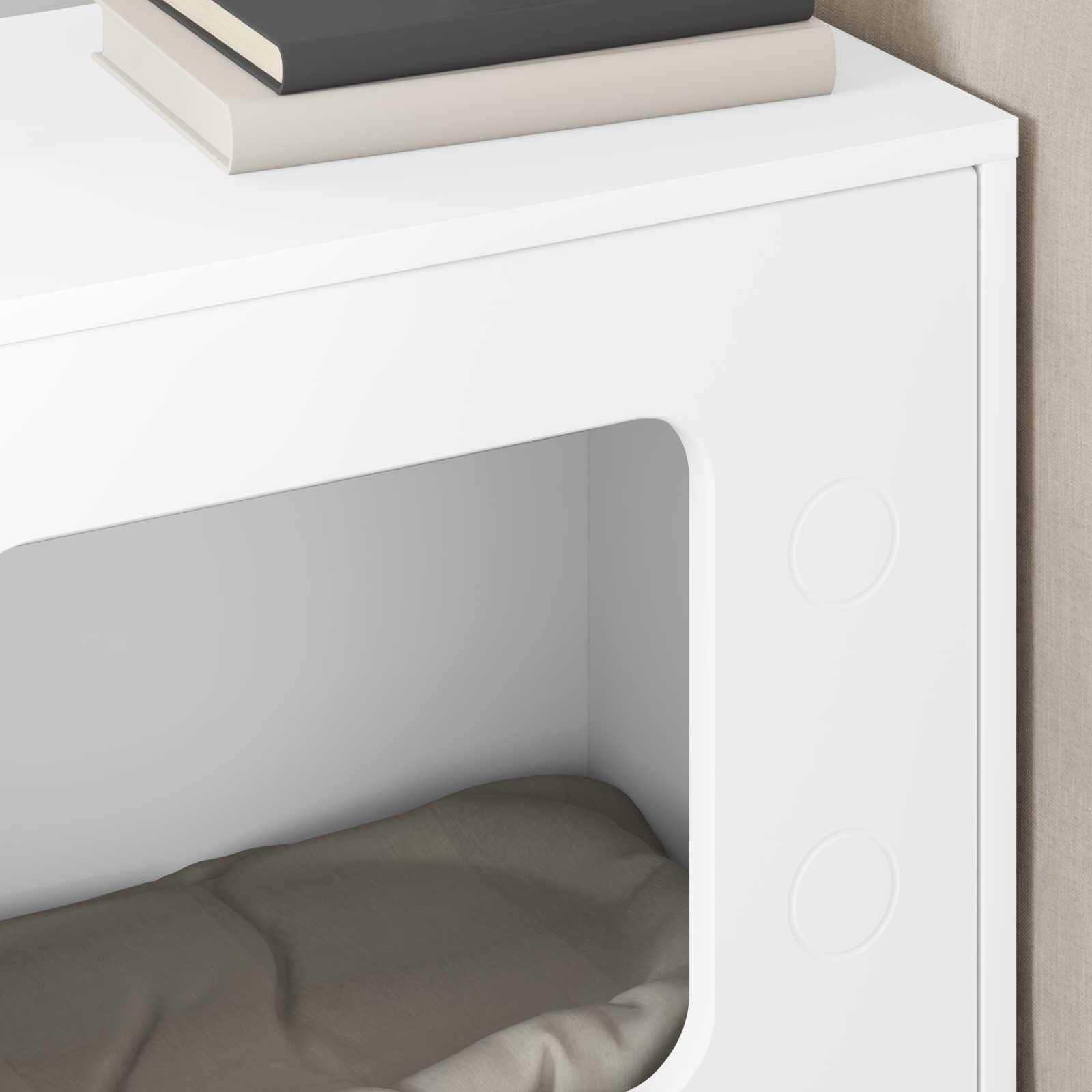 Maison pour chat bois d'ingénierie blanc 51 x 30 x 52 cm, Poids:8.98kg - PANGIVO - Image 4