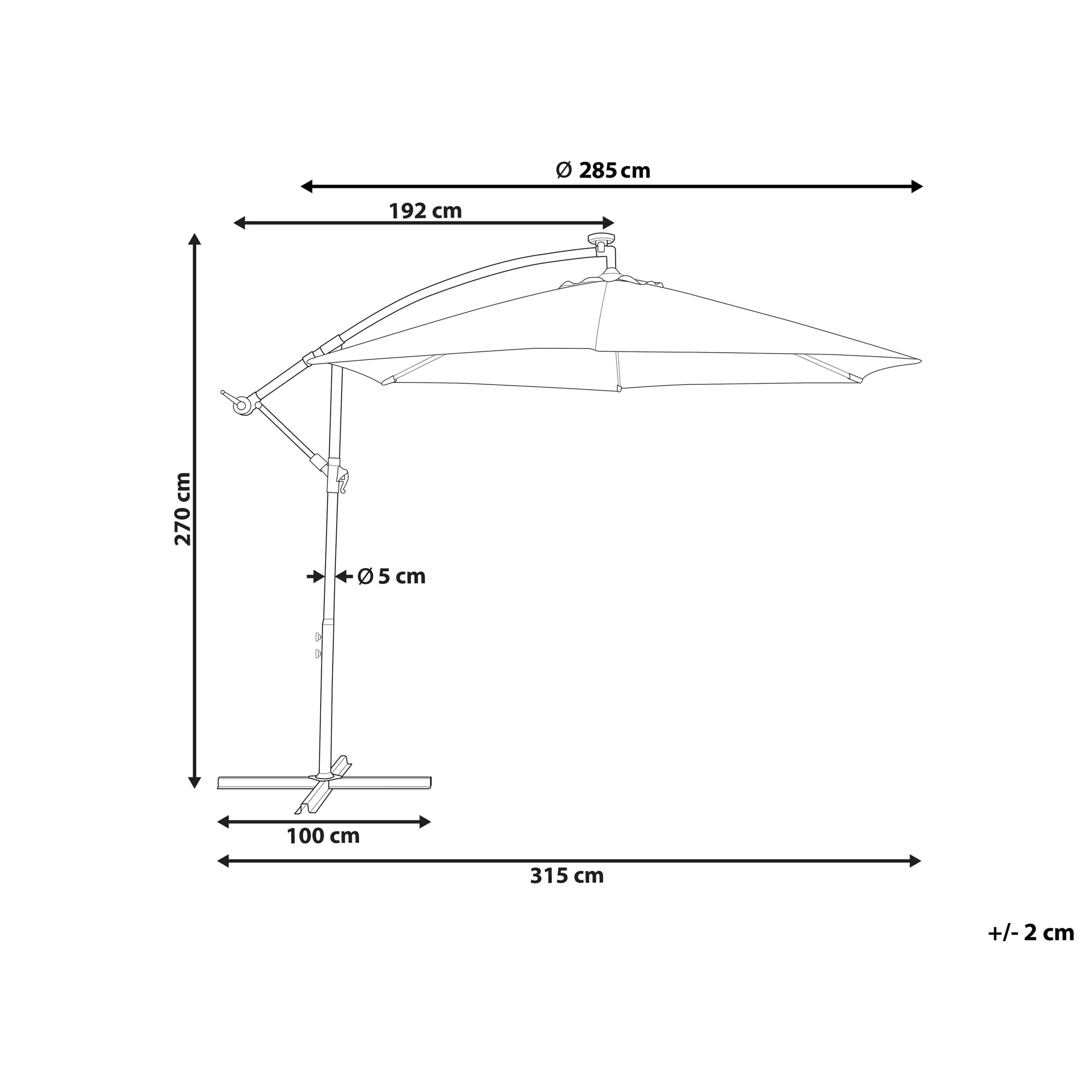 Beliani - Parasol déporté Tissu Beige CORVAL - Beliani - Imagen 3