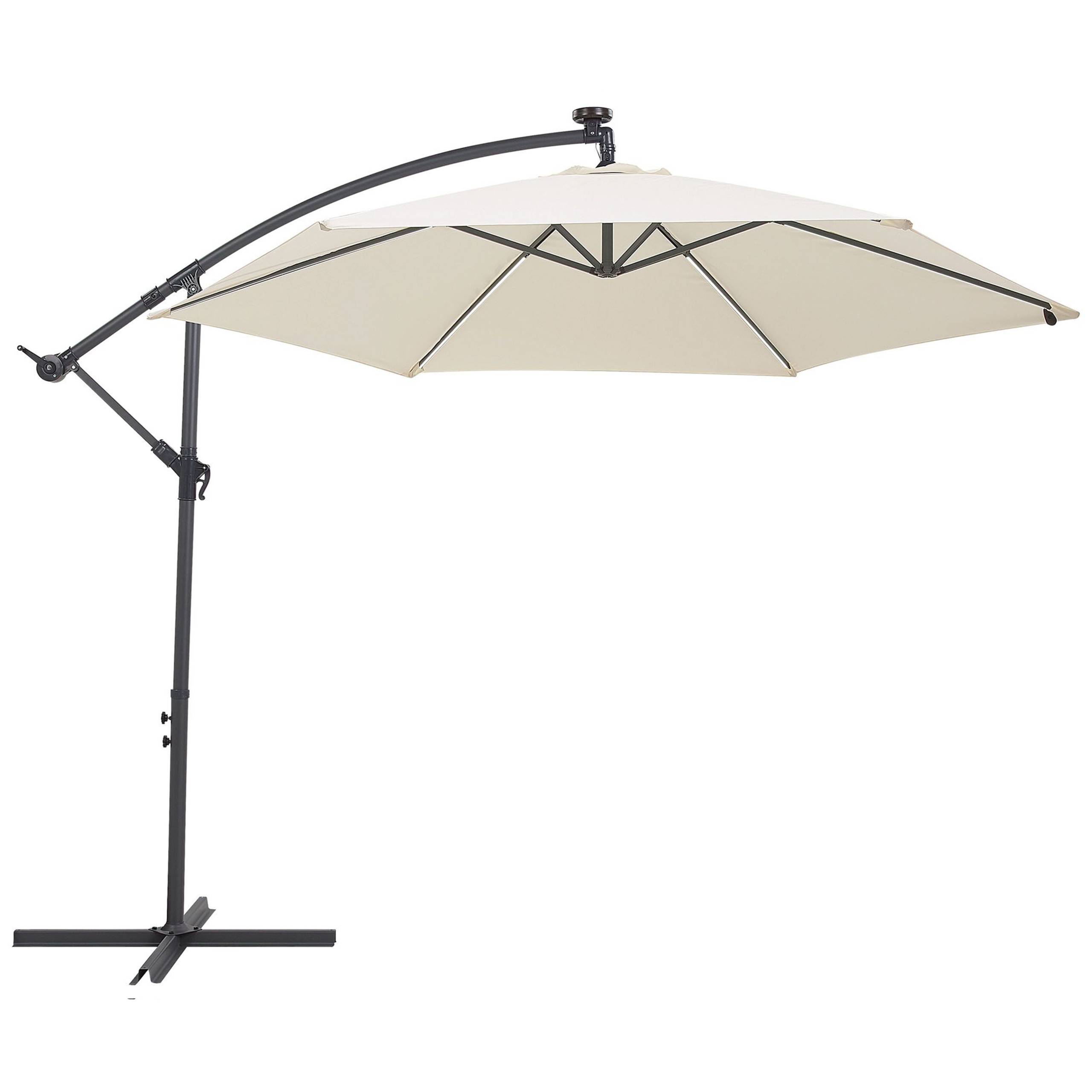 Beliani - Parasol déporté Tissu Beige CORVAL - Beliani - Imagen 5