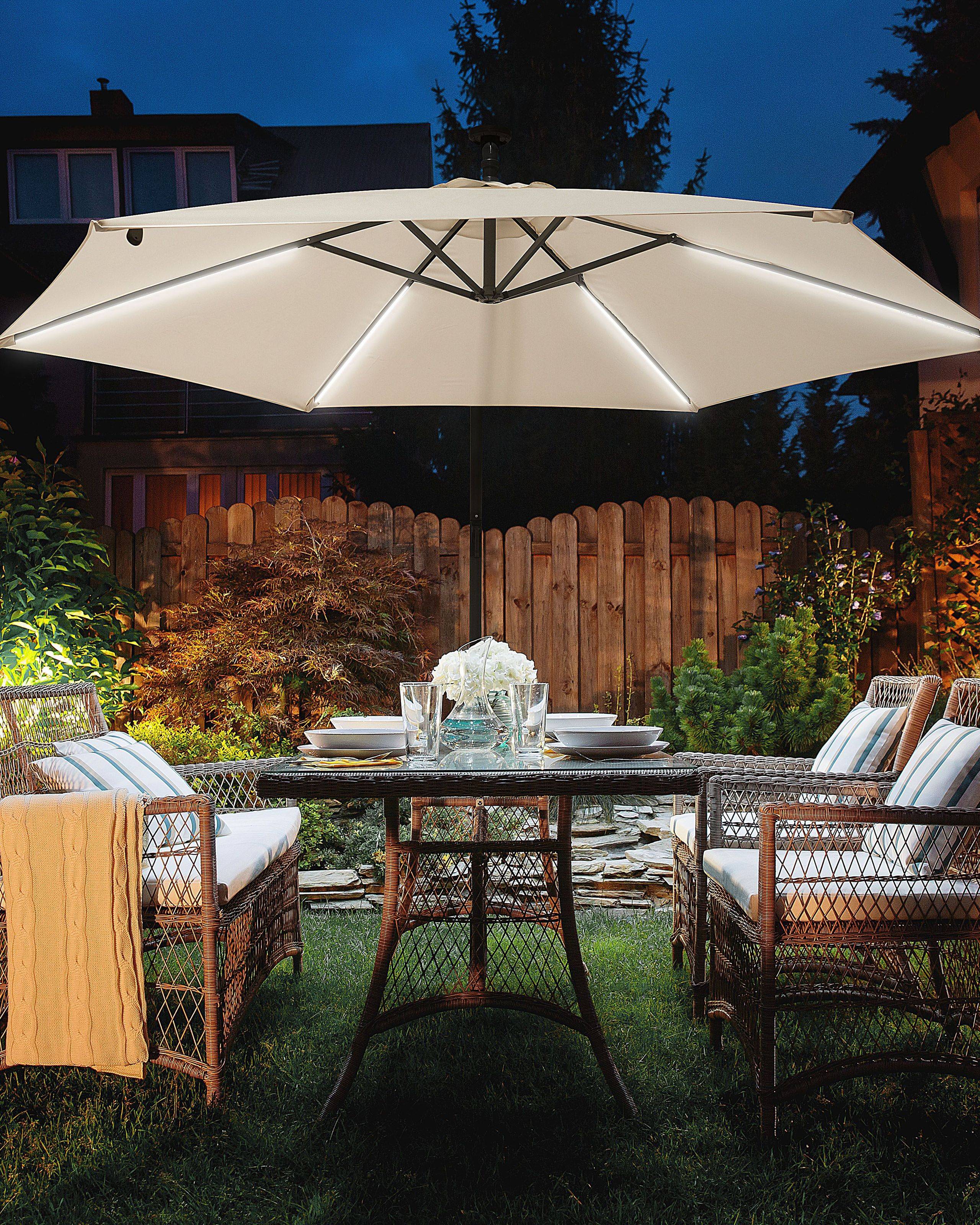 Beliani - Parasol déporté Tissu Beige CORVAL - Beliani - Imagen 1