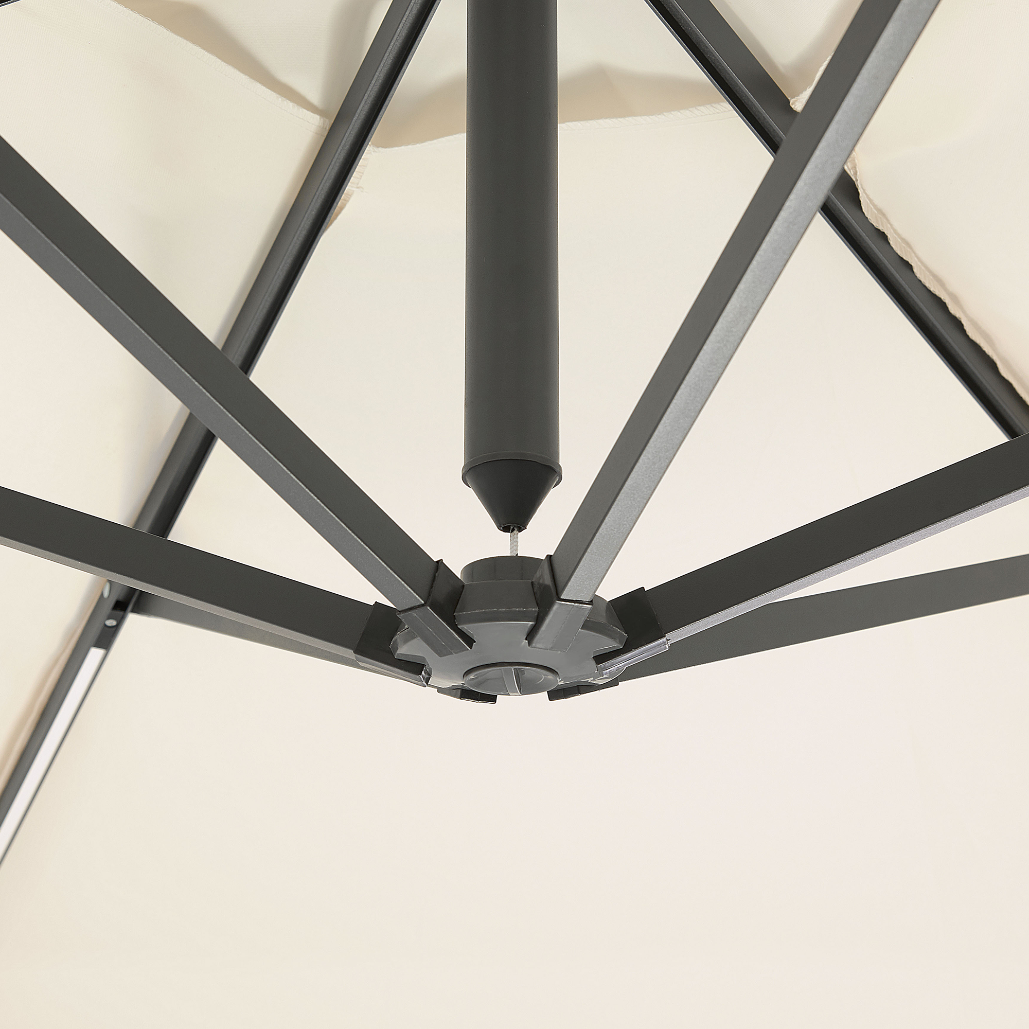 Beliani - Parasol déporté Tissu Beige CORVAL - Beliani - Imagen 6