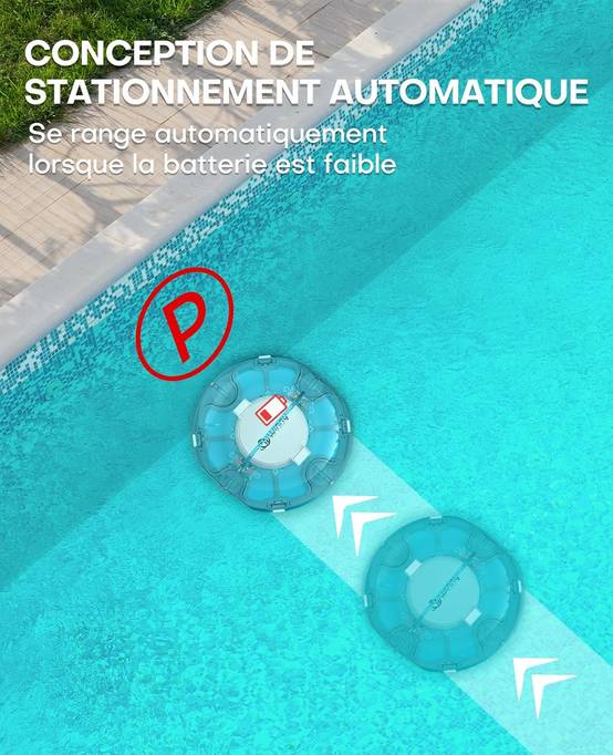 WYBOT - Robot Piscine Sans Fil WINNY 200, Aspirateur Automatique pour Piscine Hors Sol, Autonomie 75 min, Double Filtration, Léger et Intelligent - Image 3