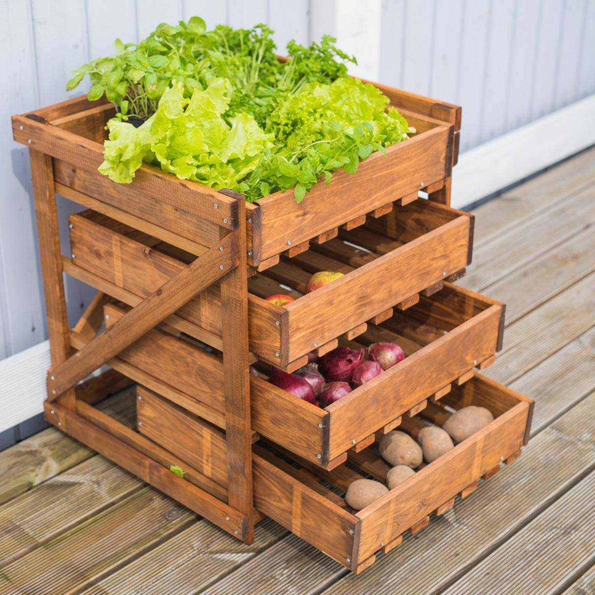 Rangement 4 tiroirs en bois - légumier & fruitier - Cémonjardin - Imagen 2