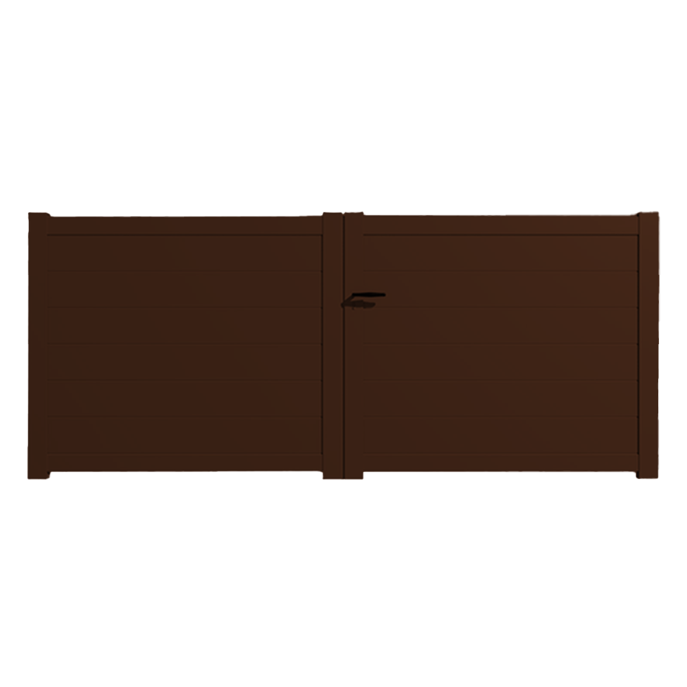 Portail Packit - Portail alu battant plein en kit dim. L.4000 (entre piliers) X H.1500 mm  Marron (RAL 1247)