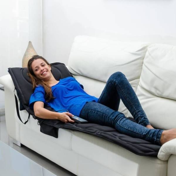 Matelas Massage - JOCCA - 6163 - 100% polyester - 10 moteurs - 5 modes - 172 x 57 x 4cm - Noir - Image 2