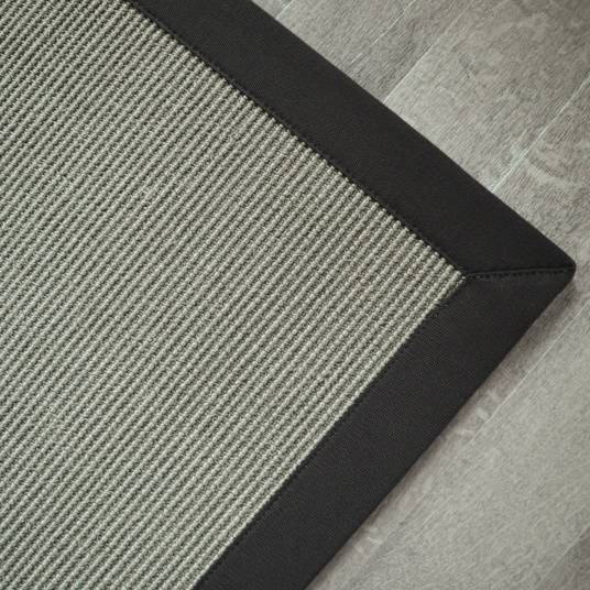 Decoweb - Tapis sisal Yucatan gris acier - Ganse coton noire - 120 x 170 cm - Decoweb - Image 2