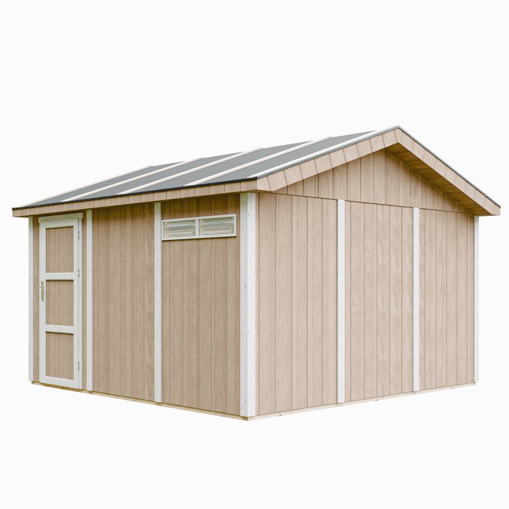 Timbela - Garage Qualité Premium 13 m² / L378xl412 cm - garage pour moto, vélos, machines de jardinage - Timbela M990B-TERRA BROWN - Image 2