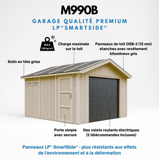 Timbela - Garage Qualité Premium 13 m² / L378xl412 cm - garage pour moto, vélos, machines de jardinage - Timbela M990B-TERRA BROWN - Image 9