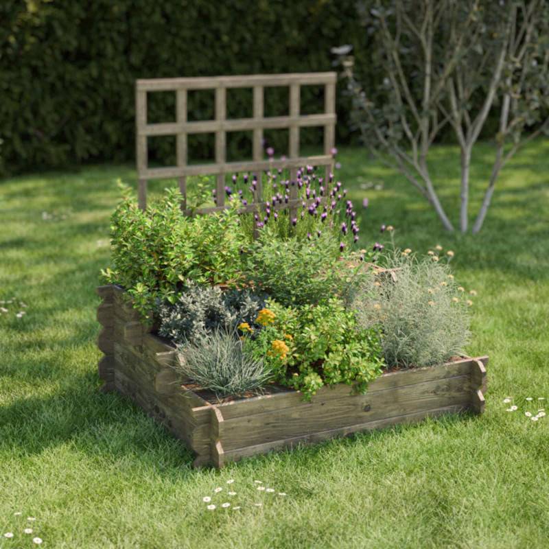 Forest Style - Carré potager en bois avec treillis ANGELIC - Imagen 6